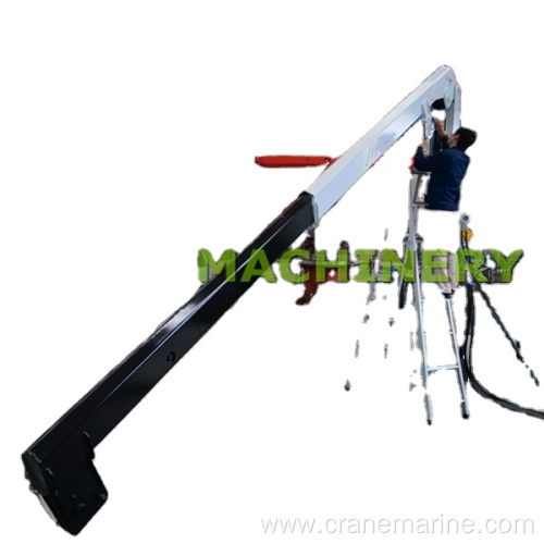 1T6M Small Marine Stiff Boom Yacht Deck Use Cargo Crane With Hydraulic Luffing